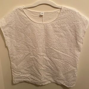 Bright white eyelet shirt